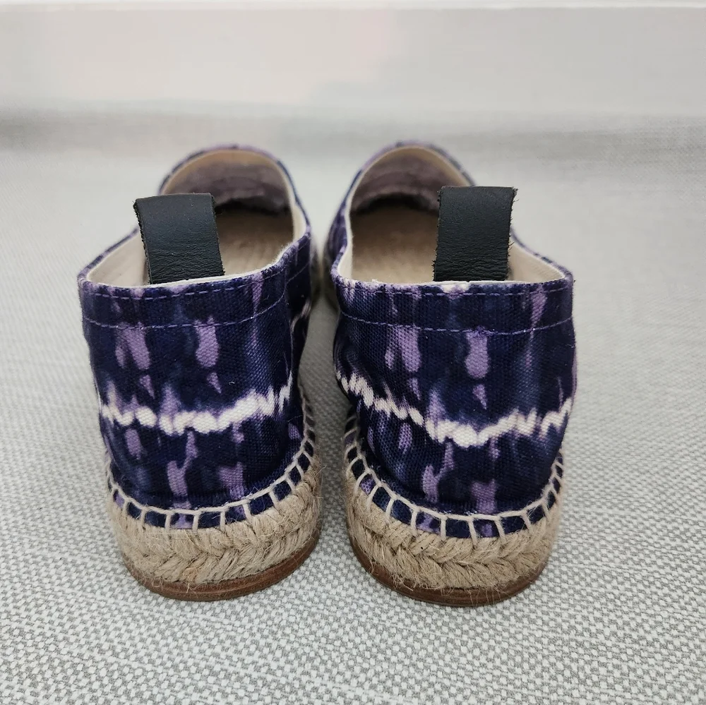 Altuzarra Kenda Size 41 Tie Dye Print Canvas Espadrille Loafer Berry Blue